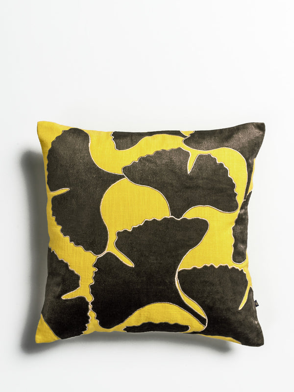 Ginkgo Leaf Cushion Cover (Yellow)
