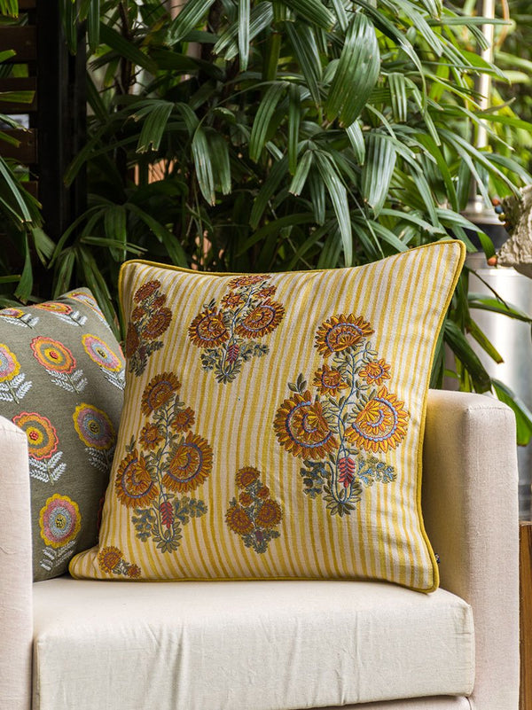 Floret Cushion Cover (Yellow)