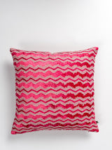 Frayed Chevron Embroidered Cushion Cover