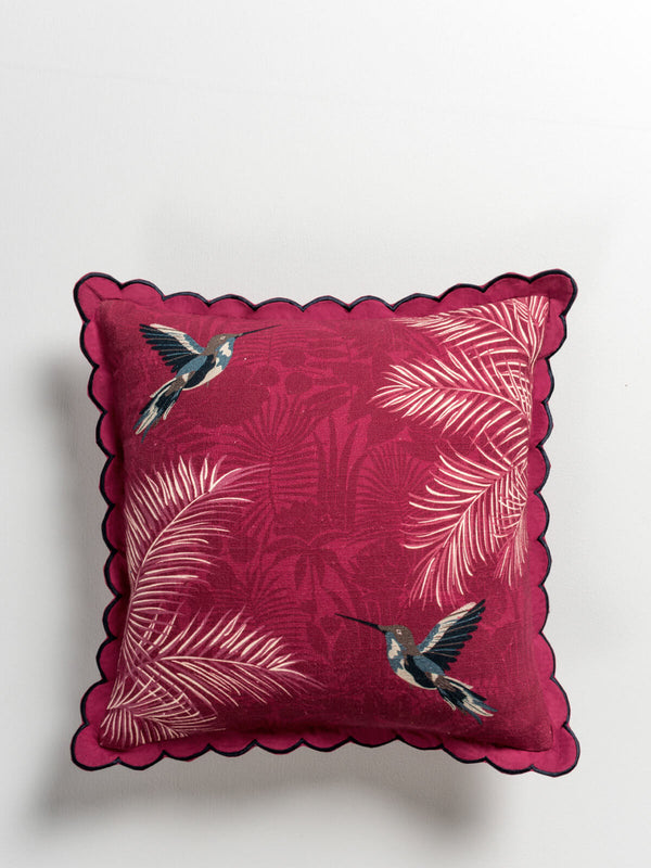 Hummingbird Cushion Cover (Cherry)