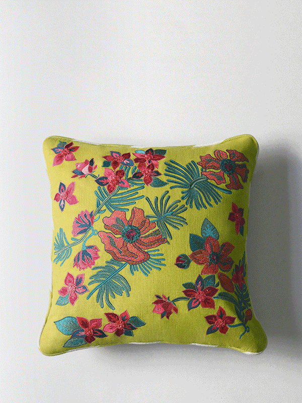 Wild Lilly Cushion Cover (Lime)
