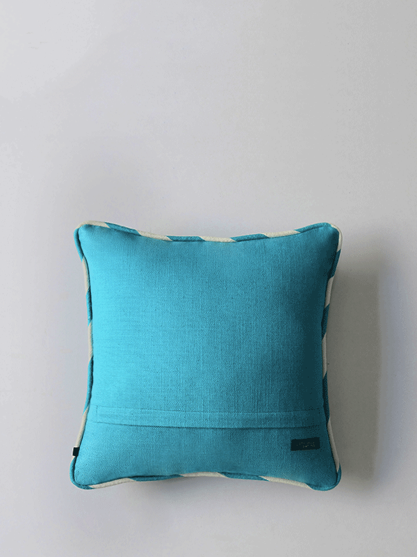 Wild Hollyhocks Cushion Cover (Turquoise)