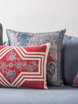 Marigold Lattice Lumbar Cushion Cover (Red)