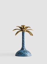 Oasis Palm Candle Holder- Blue