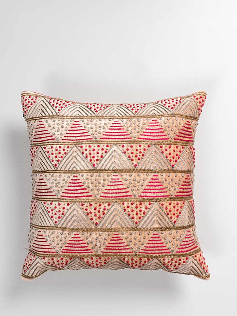 Pyramids Embellished Cushion Cover